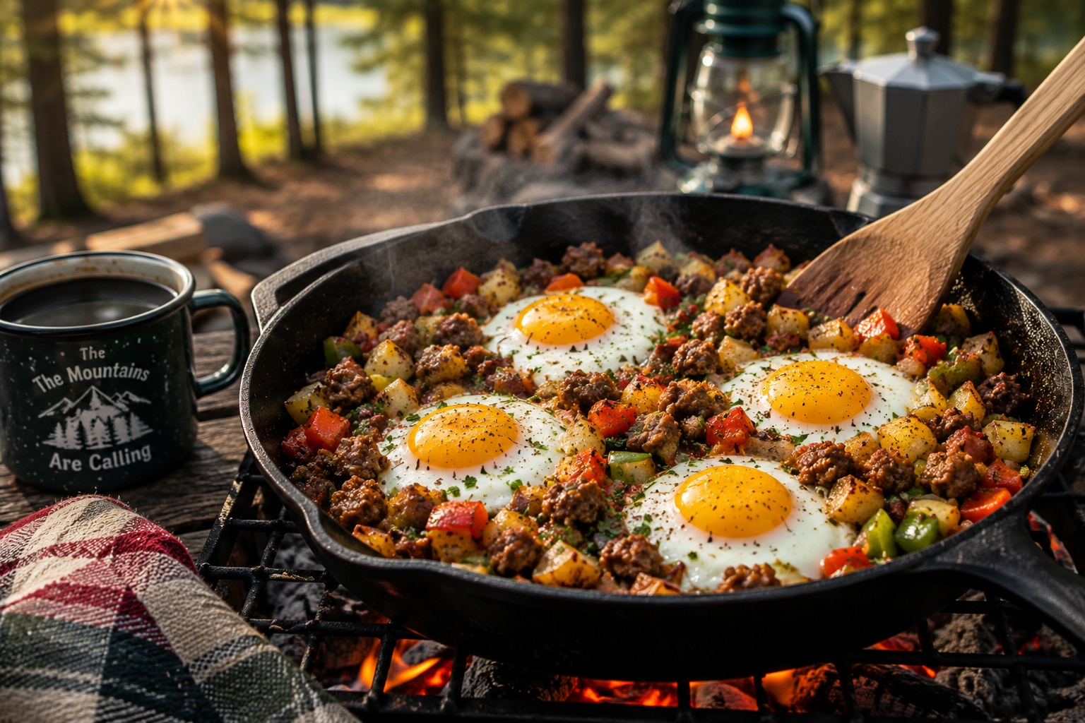 Classic Cast Iron Breakfast Hash for Camping